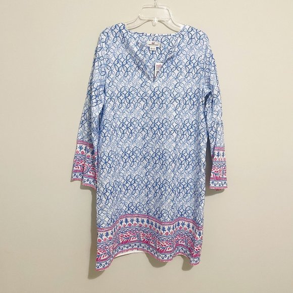 Vineyard Vines Other - Vineyard Vines Size XS Multi Color Coral Border Tunic Cover Up Dress NEW